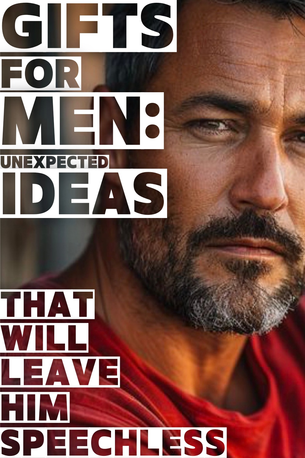 Gift guide cover for men featuring unexpected Father's Day gift ideas, premium aesthetic style.