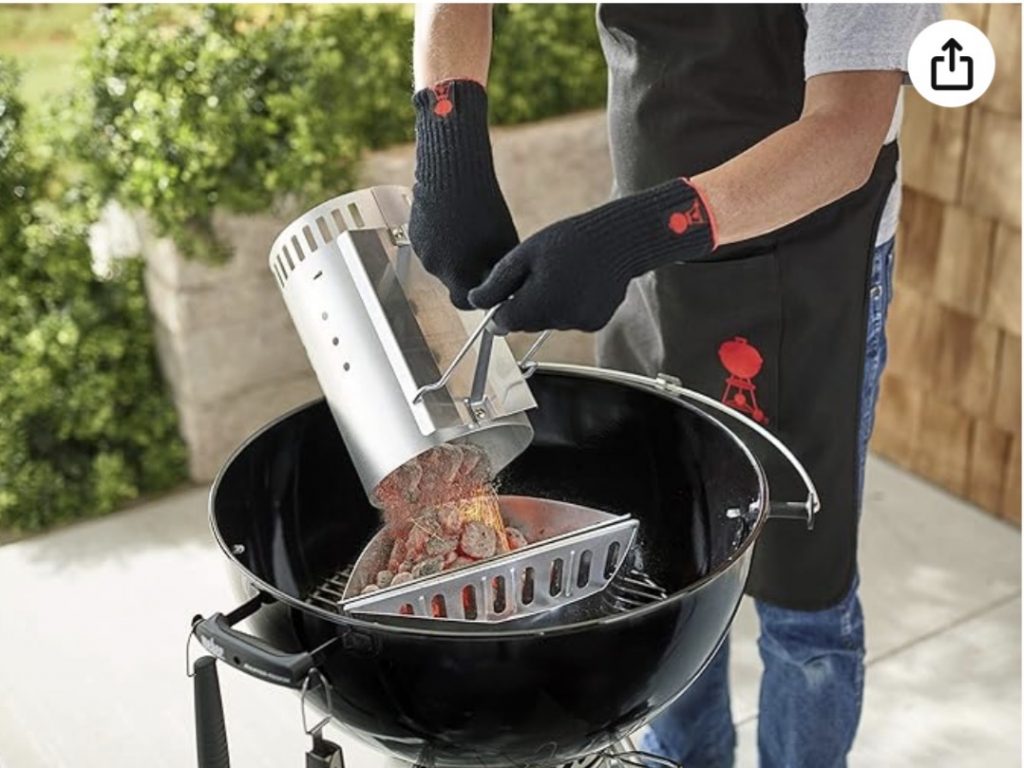 weber rapidfire chimney starter lighting charcoal bbq grill outdoor cooking
