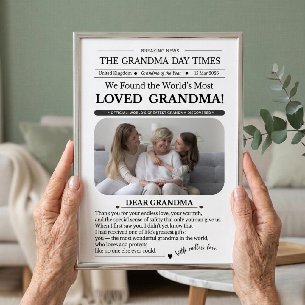 Printable Mother's Day gift bundle with personalized photo frame and greeting cards