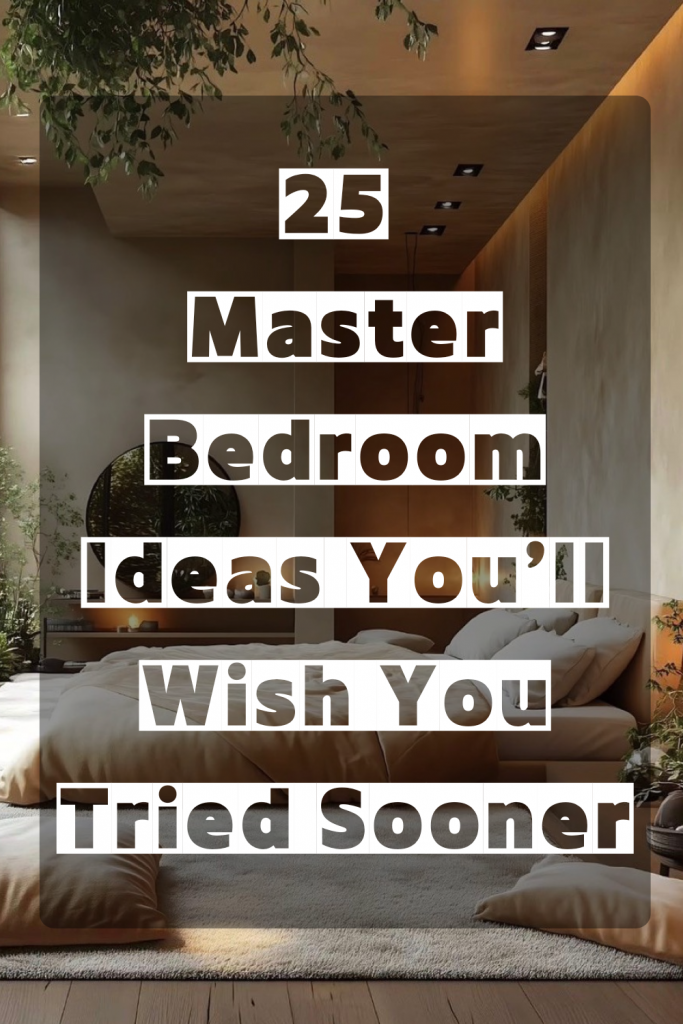 master bedroom with warm lighting, cozy modern design and luxury aesthetic decor