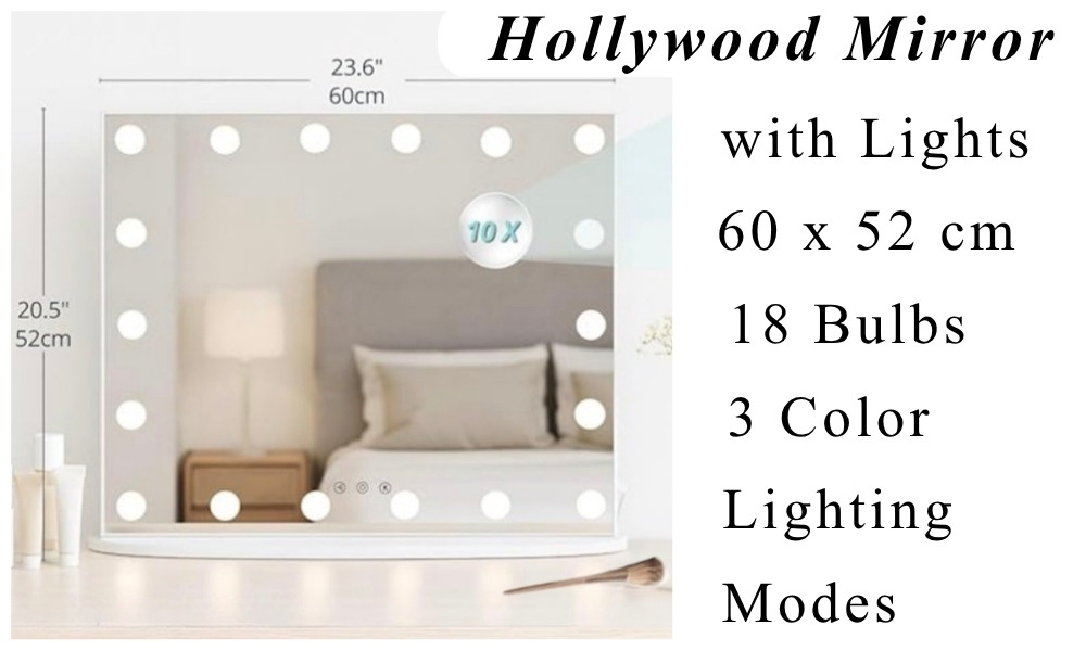 hollywood mirror with lights vanity mirror 18 bulbs makeup mirror led light mirror bedroom vanity setup