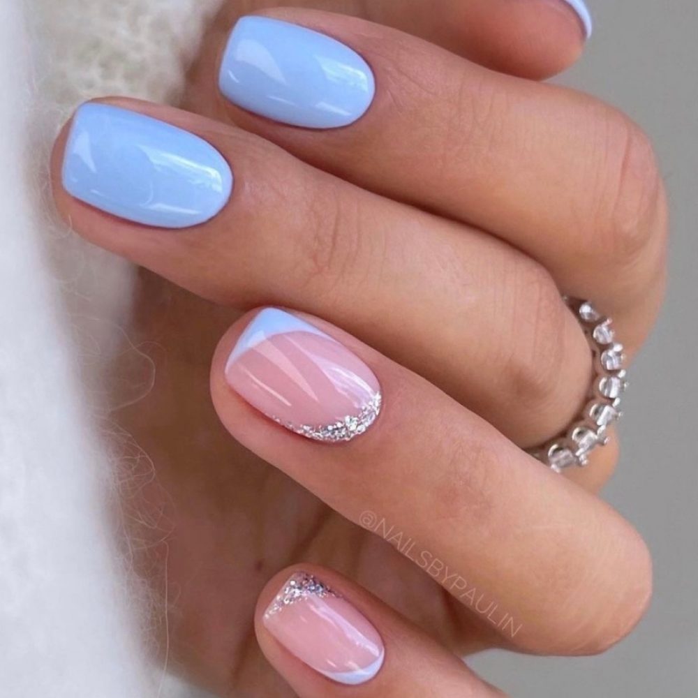 7. Baby Blue Short Nails