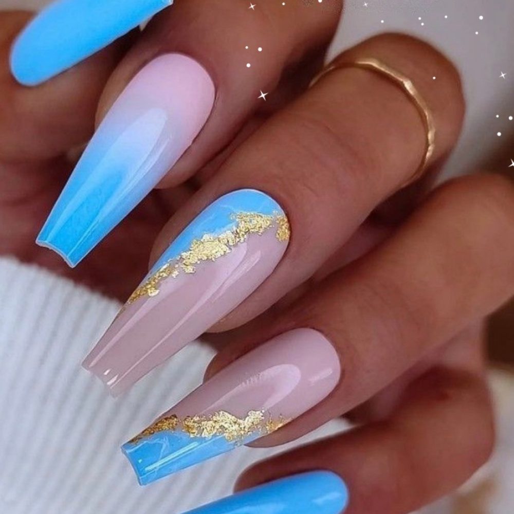 5. Baby Blue Marble Nails